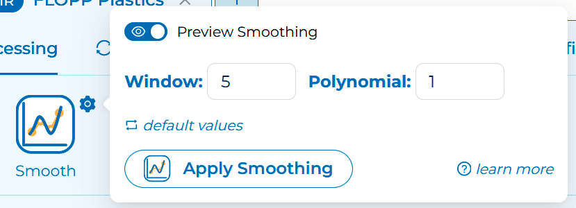 preprocessing parameters customization