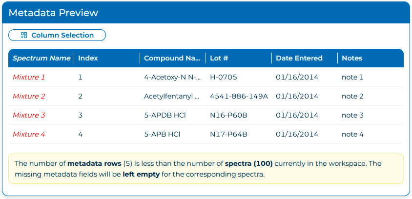 import metadata 4